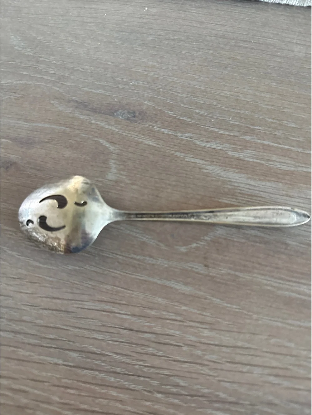Vintage Meriden Silverplate Slotted Serving Spoon